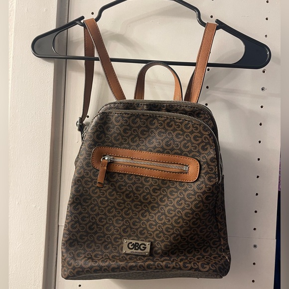 G by guess black and brown backpack purse. - Picture 1 of 9